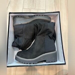 Rock & Candy “Gisselle” long black boots chunky heel